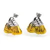 Nuevos Pendientes de Titanio con Rayas Triangulares Retro para Mujer Moda INS Geométricos de Acero Inoxidable Joyería de Oreja Personalizada