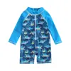 3-6M 6-9M 9-12M 12-18M 18-24M 2-3A, traje de baño de una pieza para niño de manga larga