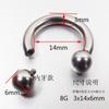 Anillo de Herradura de Acero de Titanio Acero Inoxidable Transfronterizo Tamaño Grande Anillo de Bola Cautiva Pendiente de Rosca Interna Anillo para Pezón Anillo Genital Anillo Multiusos Anillo PA