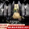 Fundo de Palco de Casamento Cortina de Contas de Cristal Decoração com Pingente de Lantejoulas Douradas e Prateadas Adereços de Casamento Corrente de Contas Acrílicas para Teto