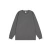 Camiseta de algodão pesado 230 com punho, ombro caído, manga longa, masculina e feminina, cor sólida, gola redonda, roupas de outono, camisa básica solta