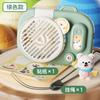 Cámara de Dibujos Animados para Niños Colgante de Cuello Ventilador Pequeño Recargable Mini de Escritorio Tres Velocidades de Viento Ventilador Eléctrico USB Regalo Transfronterizo