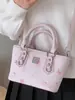 Bolso Cubo Estampado de Mano para Mujer, Nuevo Estilo Coreano Moda Primavera 2026 Bolso de Hombro de Alto Valor, Bolso de Hombro Casual de Moda
