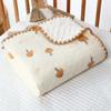 Manta-Touca de Gaze Estilo Ins com Estampa de Desenho Animado para Bebês, Manta de Soneca para Jardim de Infância, Manta Cobertura, Colcha para Ar Condicionado de Recém-Nascidos