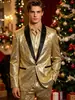 Conjunto de Terno Masculino com Lantejoulas Performance Banquete Apresentador Palco Duas Peças
