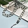 Lanyard para Colgante de Joyería y Jade Cadena de Lana Lanyard para Colgante de Jade Cadena de Cuentas de Vidrio Imitación de Jade Cadena de Cuentas de Arroz Etiqueta Lanyard para Cuello