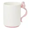 Taza de Cerámica Estilo Coreano con Lazo y Asa Irregular, Alto Valor Estético, Adecuada para Uso Doméstico, Taza de Desayuno, Taza de Cerámica, Artículo de Regalo