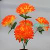 Crisantemo artificial de imitación no tejido, 5 cabezas, 21 cm, puntiagudo, flor artificial para el Festival Ruso de Qingming, conmemoración de tumbas, protección ambiental, flor