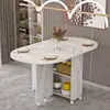 Mesa de jantar dobrável para uso doméstico em apartamentos pequenos, simples, multifuncional, móvel com rodas, adequada para imóveis de aluguel, pequena mesa de jantar retangular