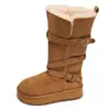 Brown Warm Retro Thick-soled Snow Boots Women's 2026 New Winter Plus Velvet Thickened Height-increasing Northeast Cotton Shoes