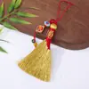 Escoba dorada y pluma dorada colgante de nominación de alto rango para bolso de teléfono móvil DIY llavero accesorio creativo colgante al por mayor