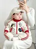 Conjunto Novo Primavera/Outono 2026 para Meninos e Meninas Bebês, Jaqueta Moletom Casual Infantil, Roupas Largas com Plus Veludo, Conjunto de Duas Peças