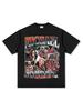 Marca Americana Retro Trendy Transfronteriza Camiseta Casual de Trapecio Volador MJ Estampada de Manga Corta Sudadera con Capucha de Cuello Redondo de Trabajo Pesado