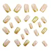 Parches para Manicura Cuadrados Europeos de Longitud Media Manicura de Año Nuevo Moda Primavera y Verano Nuevos Parches para Uñas Serie Amarilla