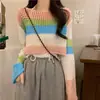 Suéter de manga larga estilo coreano de verano calado nuevo top halter de dos piezas para mujer diseño de traje de nicho