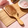 Peine de bambú y madera nan para el cabello, cuidado del peinado, peine de masaje para el cuero cabelludo, cuidado de la salud, peine de airbag, desenredante, cabello liso, peine de pala grande
