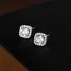 Pendientes de Cubo de Azúcar de Plata de Ley S925 para Mujer, Lujo Accesible Diseño de Nicho, Gama Alta, Pendientes Nuevos Versátiles, Estilo Ins para Novias