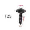 Parafusos Torx T20T25 Para-lama Interno do Carro Autoatarraxantes Para Fixação do Para-choque