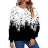 Estação Independente Amazon ebay Transfronteiriça Outono e Inverno Novo Feminino Comércio Exterior Casual Estampado Manga Longa Gola Redonda Suéter