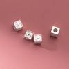 Cuentas cuadradas geométricas de 5 mm con estampado de plata S925, hechas a mano, accesorios de cuerda hechos a mano, S1365