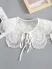 Gola Falsa de Renda Versátil Novo Estilo Xale Feminino Acabamento em Renda Decoração de Temperamento Rejuvenescedora Gola Lisa Lenço Pequeno Gola Falsa