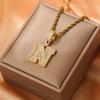 Collar con colgante de 26 letras en inglés, estilo hip hop, bañado en cobre y oro auténtico de 18 quilates, con circonitas de azúcar, transfronterizo europeo y americano.