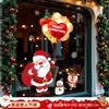 Pegatinas Estáticas de Papá Noel y Árbol de Navidad para Ventanas, Pegatinas para Puertas de Vidrio, Calcomanías para Ventanas, Decoraciones Navideñas, Montaje de Escena