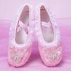 Versión Coreana de Zapatos de Baile Lindos para Niños Lona Transpirable con Cordones Lazo 3D Niñas Ballet 8151