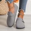 Novos Mocassins Planos Slip-On de Outono para Comércio Exterior com Solas Macias, Tamanho Grande, Bico Largo Tênis Casuais