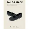 211A-10 Sapatos para Aumentar a Altura para Mulheres Baixas, Estilo Retro para Noite, Sapatos Mary Jane com Tiras, Sapatos de Lã