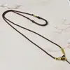 Corda Original Feita à Mão para Pingente Trançado, Corda para Pingente Flor de Pessegueiro, Corda de Alta Qualidade Dourada e de Jade para Pendurar no Pescoço