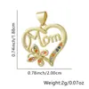 Moda Europea y Americana Cobre Incrustado Circonita de Color Colgante MoM Amor Collar Joyería Regalo Día de la Madre Accesorios Venta al por Mayor