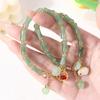Nova pulseira de bambu estilo chinês Imitação de estilo nacional Dongling Jade Festival Pulseira de cintura alta Templo de área cênica Pulseira de fivela segura quente