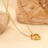 Collar con colgante en forma de corazón de exportación europea y americana, personalizado y versátil, diseño de estilo frío, cadena de cuentas onduladas, collar de acero inoxidable para mujer