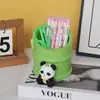 Porta lapiceros de Panda de Bambú Lindo y Creativo Almacenamiento de Papelería para Escritorio de Oficina Pequeños Adornos para Maestros Regalos para el Día del Maestro