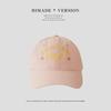 Boné de Baseball Bordado com Letra Rosa Floral para Mulheres, Versátil para Primavera e Verão, Top Macio, Circunferência da Cabeça Grande, Boné com Aba Curta, Chapéu Pequeno que Afina o Rosto