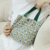 Bolsa Tote de Tela Pequeña Fresca de Lona Bolsa para Almuerzo Lonchera Bolso de Mano Algodón y Lino Pequeña Gran Capacidad Bolsa de Mamá