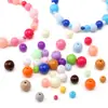 Contas Redondas de Acrílico de Cor Sólida 4-10mm para Pulseiras, Colares, Acessórios de Joias Artesanais DIY e Kits de Material