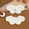 Distribuidor de Baberos Impermeables de Doble Cara de Algodón Puro Tamaño Bebé para Lactantes y Niños Pequeños, Baberos con Forma de Pétalo para Niñas y Niños