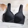 Sujetador inalámbrico cómodo de látex con copa interior y cierre frontal para madres lactantes, sujetador push-up transpirable estilo chaleco con soporte lateral para el pecho