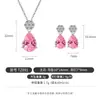 Pendientes de Lujo de Moda para Transmisión en Vivo de Influencers, de Gran Venta, Estilo Europeo y Americano, Piedra Preciosa de Corindón Rojo Simulado, Pendientes y Collar de Gema de Color en Forma de Lágrima