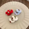 Brincos de Laço de Pelúcia Adequados para Outono e Inverno, Atmosfera Suave e Elegante, Sensação de Luxo, Brincos Circulares Fofos