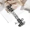 Adequado para iWatch Samsung Watch8 Huawei Fit3/4 Pulseira de Relógio Pequena Corrente de Jeans Estilo Chanel Pulseira de Metal para Apple Watch