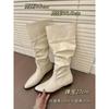 ¡Hija de la Isla del Norte! Botas de Punta Puntiaguda de Estilo Coreano de Tres Usos con Elevación Interna para Mujer Otoño e Invierno Botines Planos Plegados