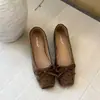 Nuevos zapatos planos de lunares estilo francés para mujer 2026 con moño interior que aumenta la altura, bailarinas retro de punta cuadrada, zapatos bajos para otoño