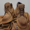 Botas de Trabajo Estilo Británico de Caña Alta Martin para Hombre, Botines Gruesos para Motocicleta Otoño/Invierno, Botas Casuales Retro para Hombre para Exteriores
