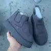 2026 E-commerce Transfronteiriço Outono/Inverno Novo Estilo Botas de Neve com Solado Grosso Femininas Sapatos de Algodão Quentes com Plus Fleece Bico Redondo Slip-on Botas de Algodão 43