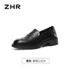 Sapatos Mãe ZHR Chun Chun Salto Grosso Baixo Estilo Novo Outono Versátil para o Dia a Dia Confortáveis para o Trabalho Mocassins Slip-On