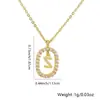 Distrito Lu nuevo collar con colgante ovalado hueco bañado en cobre 26 letras cadena para suéter de temperamento simple versátil accesorios