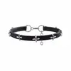 Collar de Cuero Negro Estilo Zhang Yuanying para Mujer, Anillo para el Cuello de Cuero, Collar de Personalidad de Alta Calidad, Collar para el Cuello